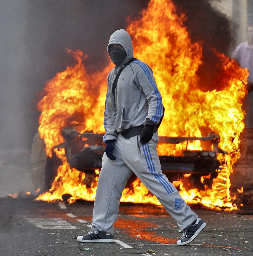 Rioter in England.