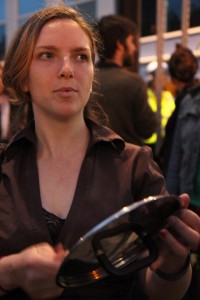 Louisa Worrell at a casseroles demo, June 2012 (Facebook).