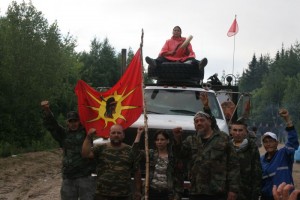 Warriors pose in front of seized truck on July 27th. Photo by Miles Howes