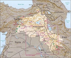 Kurdish Inhabited Area according to CIA