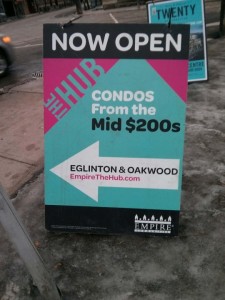 Empire condo developers marketing 'The HUB' to residents of Queen St. West.