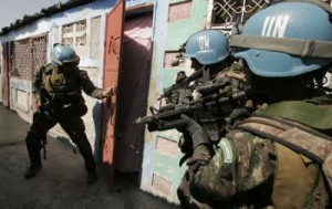 The UN's occupation forces in Haiti were instrumental in "stabilizing" the post-coup order by conducting urban counter-insurgency operations against Port-au-Prince's major "slums", like Cité Soleil, where support for the deposed Aristide was strong and where resistance was could be expected to flow from.